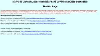 Maryland Criminal Justice Dashboard and Juvenile Services ...