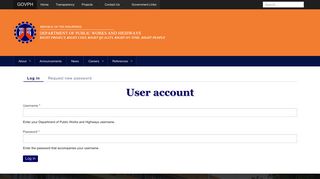 User account | Department of Public Works and Highways - DPWH