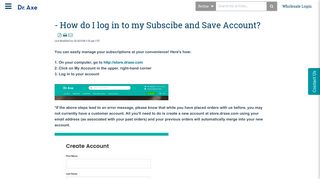- How do I log in to my Subscibe and Save Account? | Dr. Axe Support ...