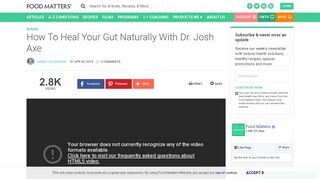How To Heal Your Gut Naturally With Dr. Josh Axe | FOOD MATTERS®