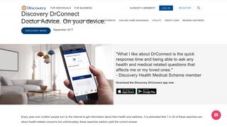 Get trusted doctor advice with DrConnect - Discovery