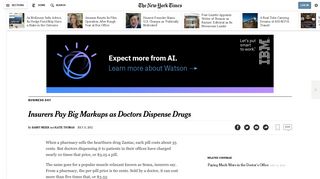 Insurers Pay Big Markups as Doctors Dispense Drugs - The New York ...