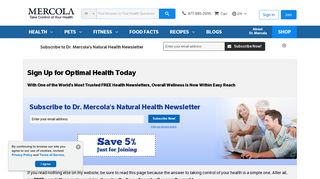 Subscribe to Dr. Mercola's Free Natural Health Newsletter
