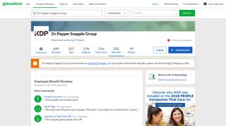 Dr Pepper Snapple Group Employee Benefits and Perks | Glassdoor