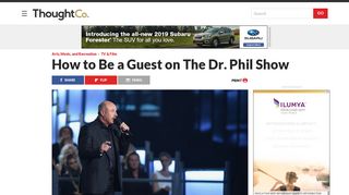 Learn How to Be a Guest on The Dr. Phil Show - ThoughtCo