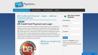 DR Credit Card Payment - Login - Address - Customer Service