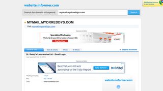 mymail.mydrreddys.com at WI. Dr. Reddy's Laboratories Ltd. - Email ...