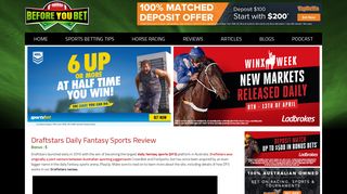 Draftstars Daily Fantasy Sports Review | Before You Bet