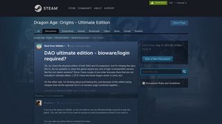DAO ultimate edition - bioware/login required? :: Dragon Age: Origins ...