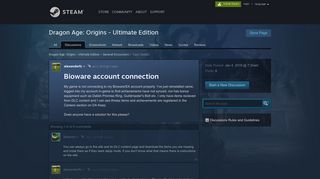 Bioware account connection :: Dragon Age: Origins - Ultimate Edition ...