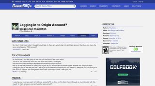 Logging in to Origin Account? - Dragon Age: Inquisition Answers for ...