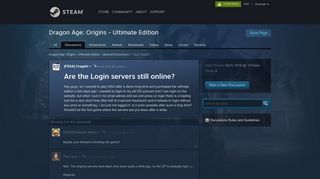 Are the Login servers still online? :: Dragon Age: Origins - Ultimate ...