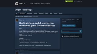 Duplicate login and disconnection (download game from the website ...