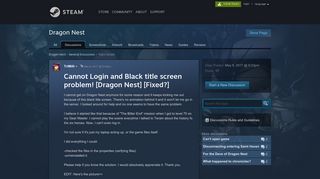 Cannot Login and Black title screen problem! [Dragon Nest] [Fixed ...