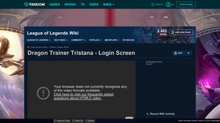 Video - Dragon Trainer Tristana - Login Screen | League of Legends ...