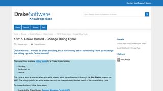 Drake Hosted - Change Billing Cycle - Drake Software KB