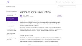 Signing-In and account linking – Drakemoon