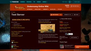 Test Server | Drakensang Online Wiki | FANDOM powered by Wikia