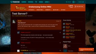 Test Server? | Drakensang Online Wiki | FANDOM powered by Wikia