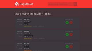 drakensang-online.com passwords - BugMeNot