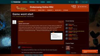 Game wont start | Drakensang Online Wiki | FANDOM powered by Wikia
