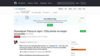 Dramafever Premium login / 720p bitrate no longer accessible · Issue ...