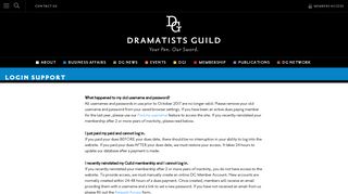 Login Support – The Dramatists Guild of America