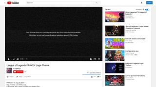 League of Legends DRAVEN Login Theme - YouTube