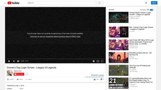 Draven's Day Login Screen - League of Legends - YouTube