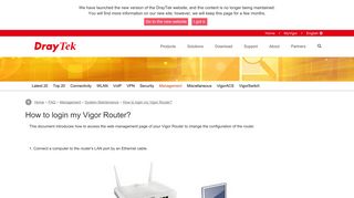 How to login my Vigor Router? - DrayTek Corp.