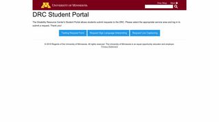 DRC Student Portal | University of Minnesota