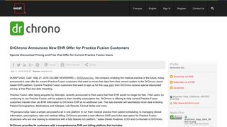 DrChrono Announces New EHR Offer for Practice Fusion Customers