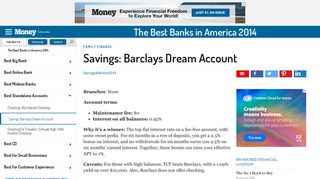 Savings: Barclays Dream Account | MONEY