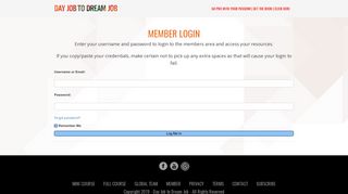 Member Login — Day Job to Dream Job