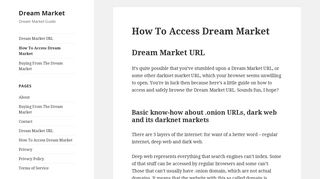 How To Access Dream Market | Dream Market