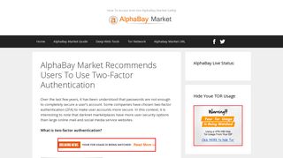 AlphaBay Market Recommends Users To Use Two-Factor Authentication
