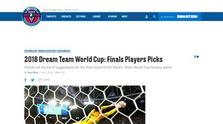 2018 Dream Team World Cup: Finals Players Picks - Never Manage ...