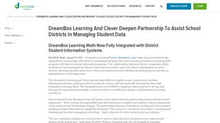 DreamBox Learning And Clever Deepen Partnership To Assist School ...
