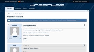Dreambox Password - English - Software - Dreamboard