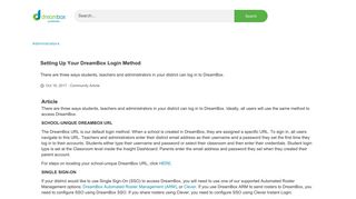Setting Up Your DreamBox Login Method