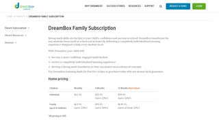 DreamBox Learning Home Subscription Information