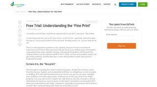 Free Trial: Understanding the 'Fine Print' - DreamBox Learning