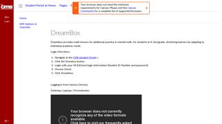 DreamBox: Instructional Applications on the CMS Student Portal