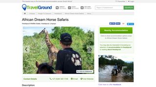 About African Dream Horse Safaris in Hoedspruit - TravelGround