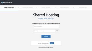 Create your account - DreamHost