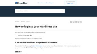 How to log into your WordPress site – DreamHost