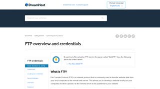 FTP overview and credentials – DreamHost