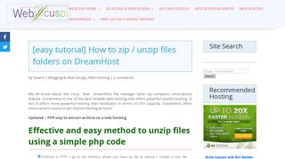 [easy tutorial] How to zip / unzip files folders on DreamHost