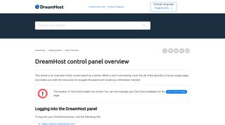 DreamHost control panel overview – DreamHost
