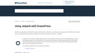Using Jetpack with DreamPress – DreamHost